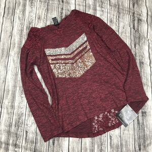 Miss Chievous Red Burgundy M hoodie top pullover